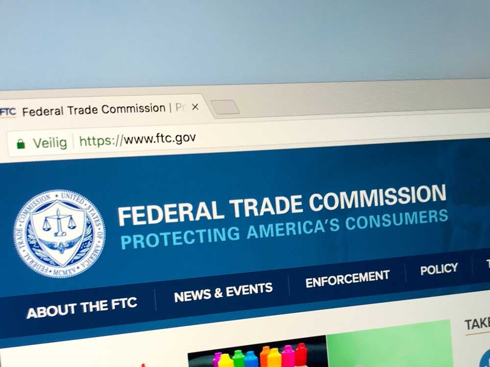 Picture of the FTC website being used.