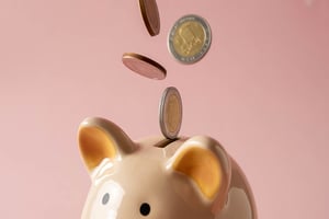 A piggy bank collecting savings for an upcoming home purchase